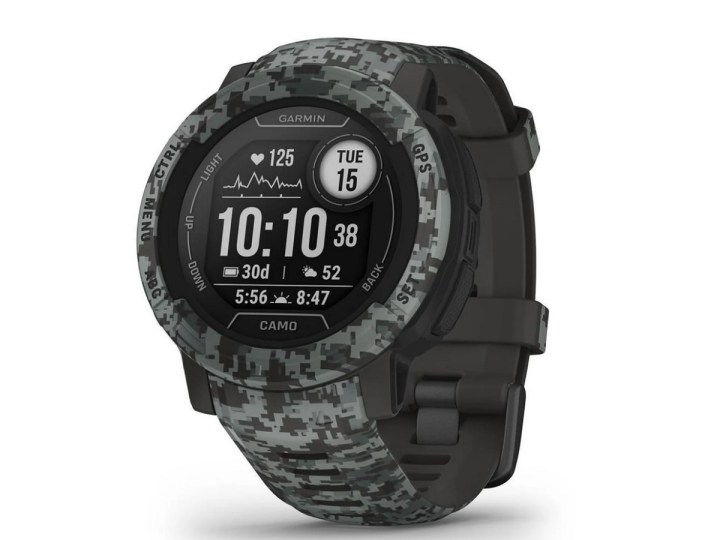 The Garmin Instinct 2 Camo Edition on a white background.