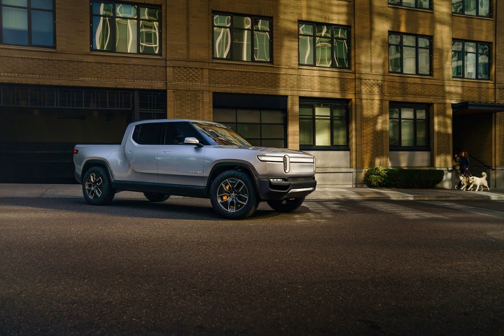 Rivian R1T in the city