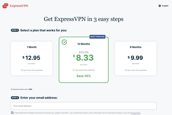 ExpressVPN Pricing