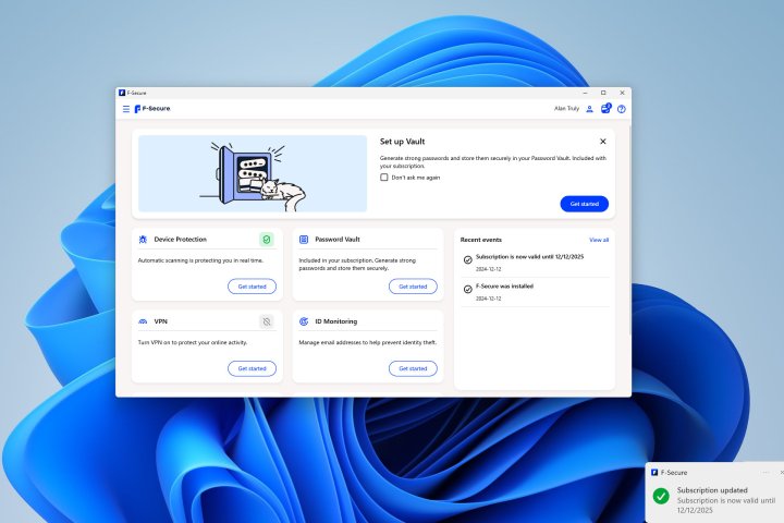 F-Secure Total’s Windows app has a clean and friendly design.