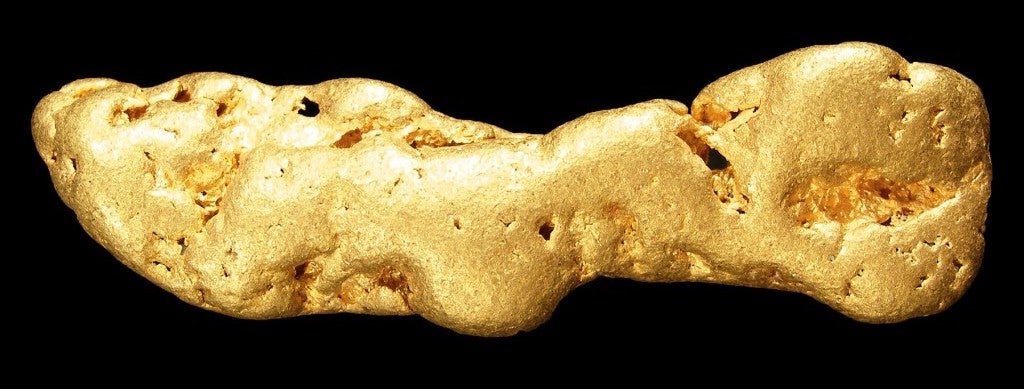 A gold nugget found in Alaska.