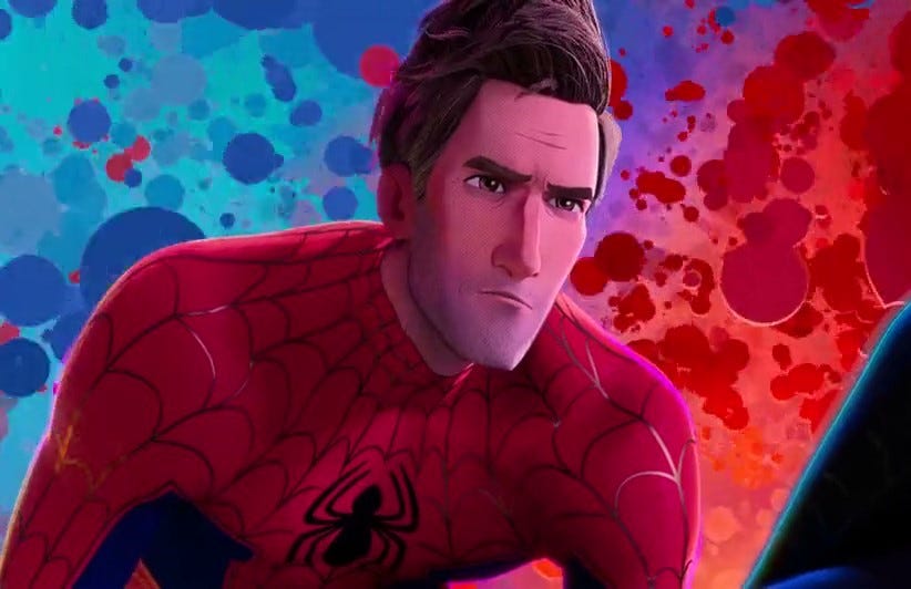 Peter B. Parker from the spider-verse films by sony pictures