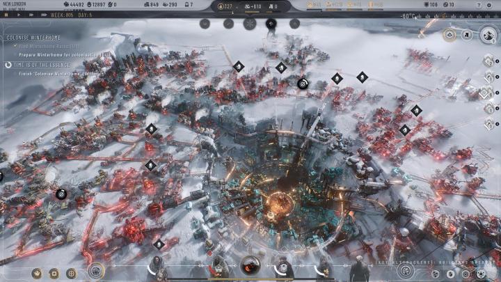 A city is colonized in Frostpunk 2.