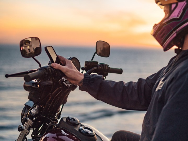 Rokform case with mount attached to motorcycle