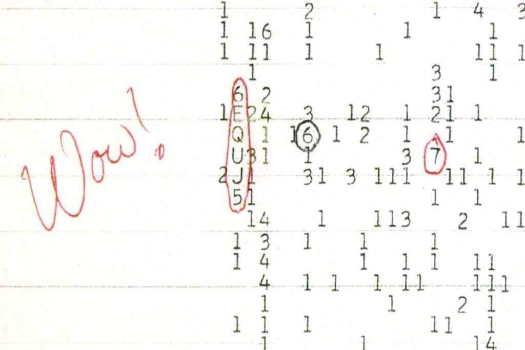 The "Wow!" signal printout.