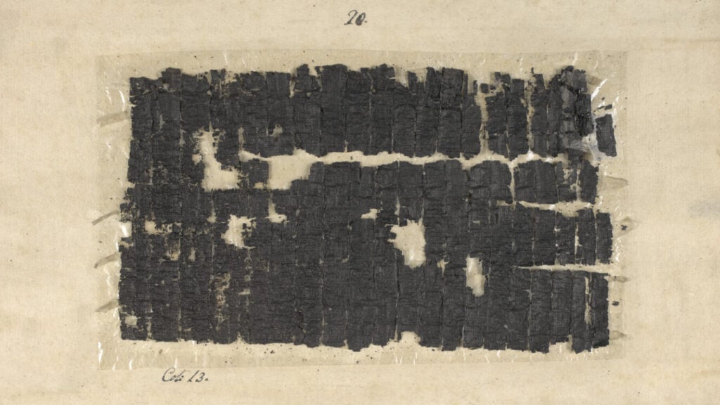 One of the unwrapped Herculaneum papyri.