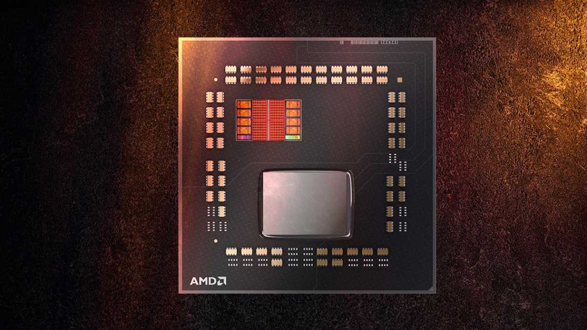 alt: Close-up image of a CPU die, highlighting the integrated cache memory.