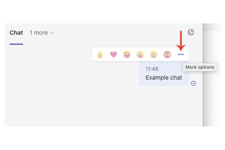 Accessing message options in Microsoft Teams.