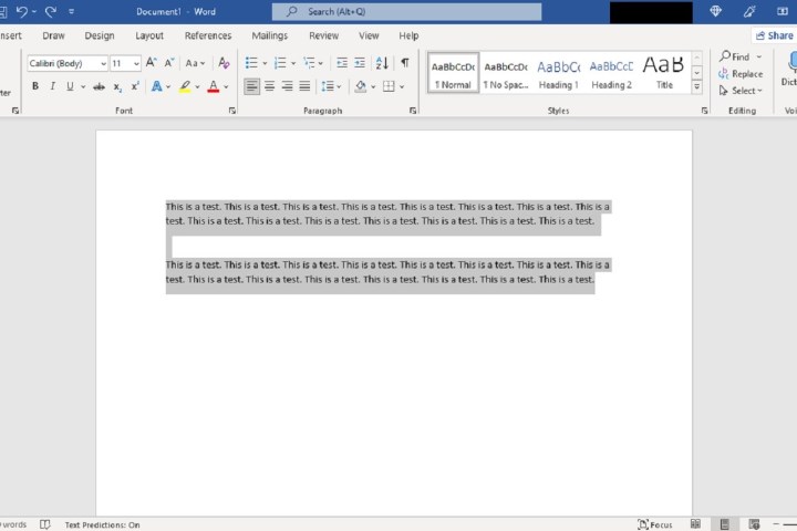 Highlighted paragraphs in Microsoft Word for adding hanging indents.