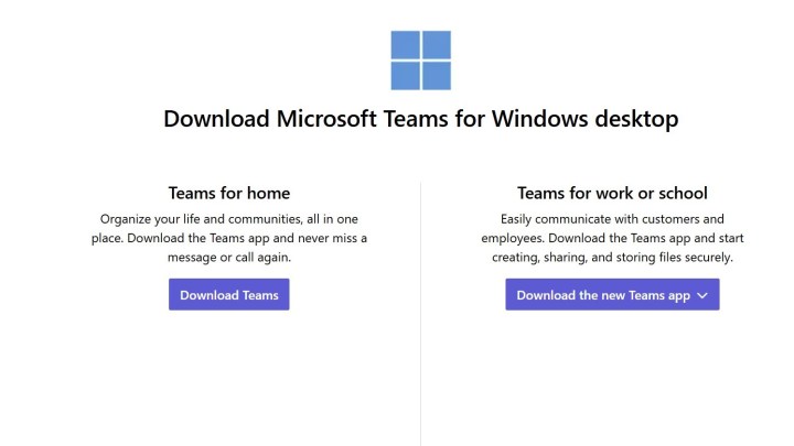 Downloading Microsoft Teams for Windows. 