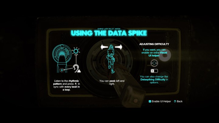 The data spike tutorial in Star Wars Outlaws.