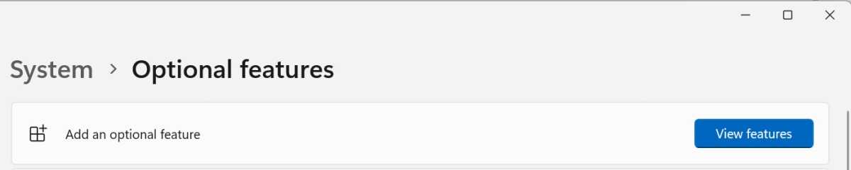 Enabling Optional Features in Windows
