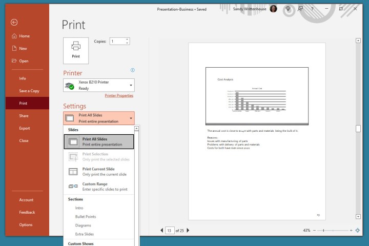 Printing PowerPoint slides with speaker notes provides a helpful backup during presentations.