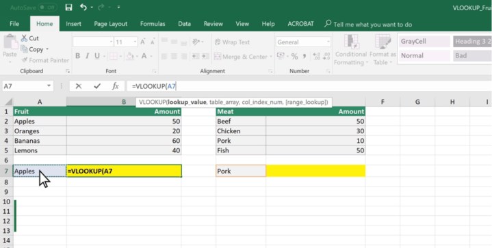 Defining the Lookup Value