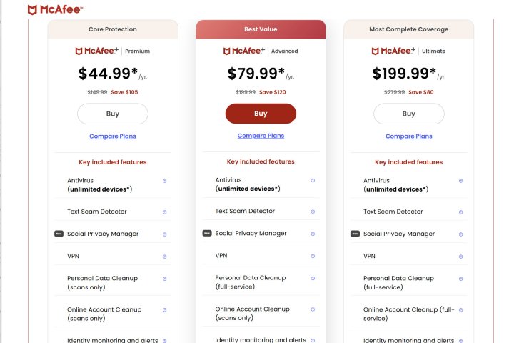 McAfee for Mac has several price tiers and most include extra features. MaagX
