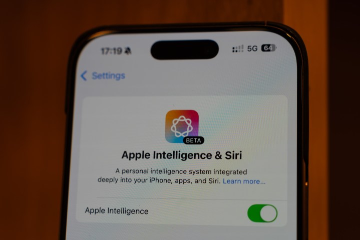 Apple Intelligence &amp; Siri screen on an iPhone 16 Pro