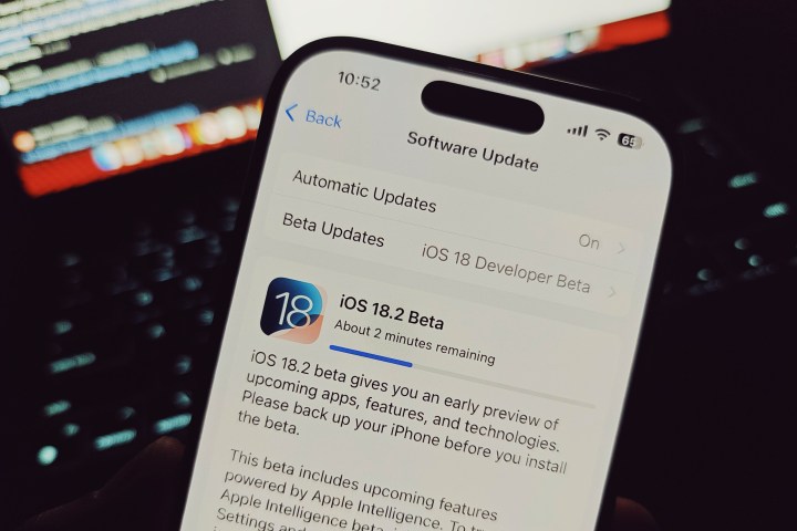 iOS 18.2 update notification on an iPhone.