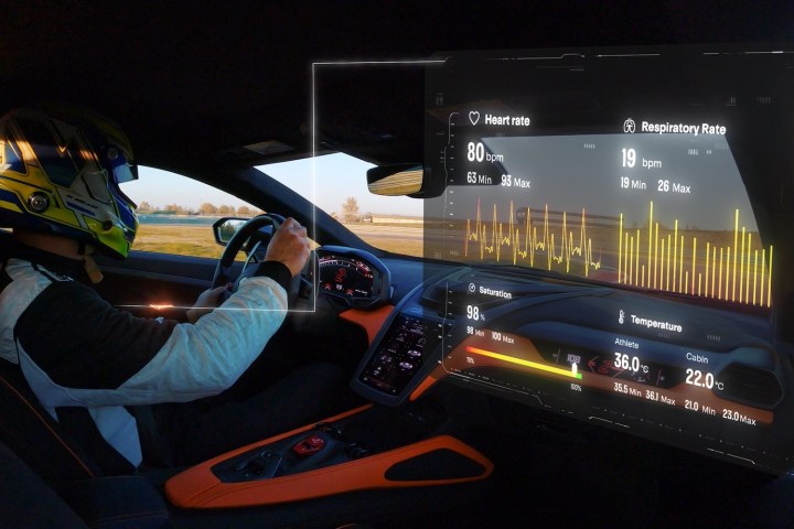 Data readout from the Lamborghini Telemetry X concept.