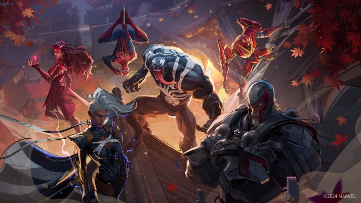 Heroes and villains in Marvel Rivals posing menacingly.