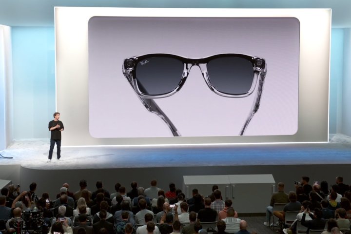 Meta Ray-Ban Smart Glasses in clear frames.