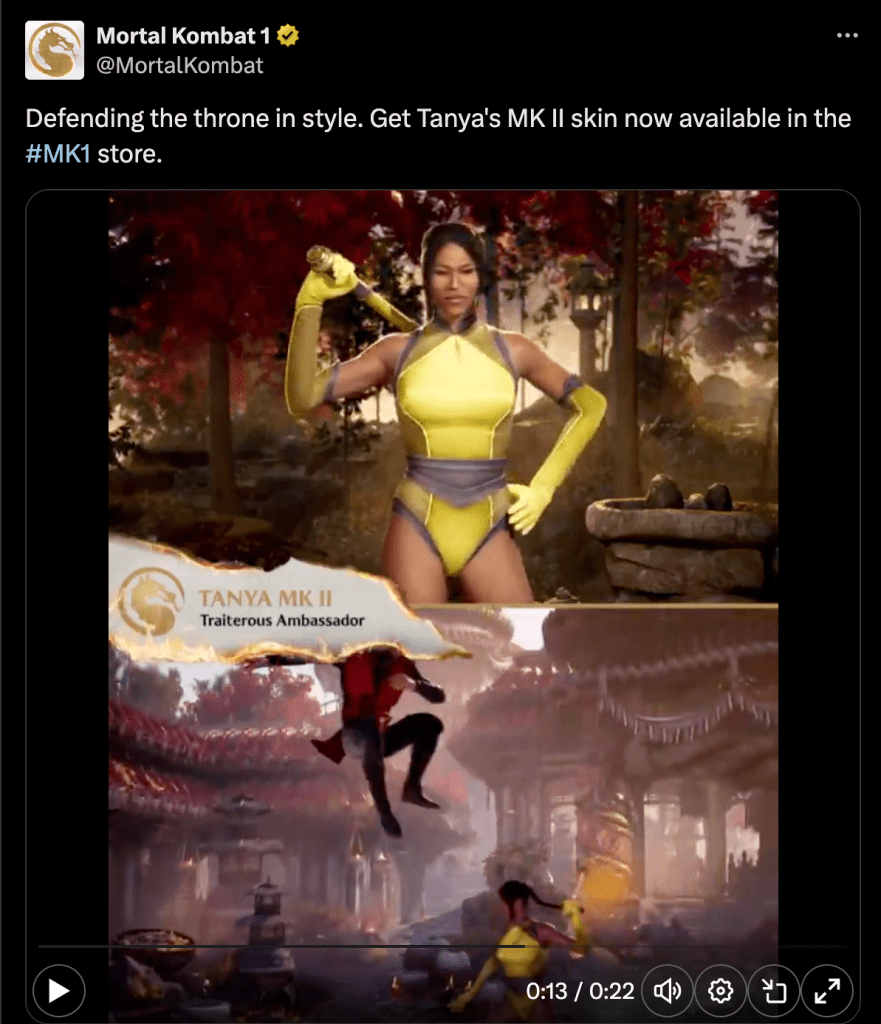 Mortal Kombat 1's New Tanya Skin Disappoints Fans with MK2 Homage