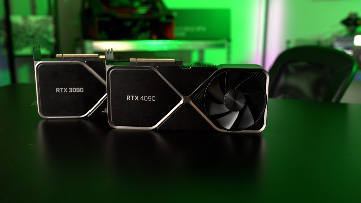 The RTX 4090 and RTX 3090 side-by-side.