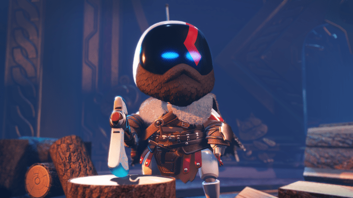 Astro Bot dresses up as Kratos.