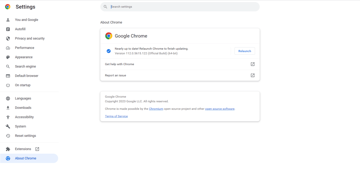 Updating Chrome