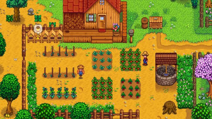 Stardew Valley overlooking a farm.