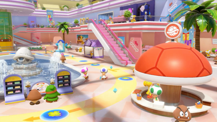 The Rainbow Galleria map appears in Super Mario Party Jamboree.