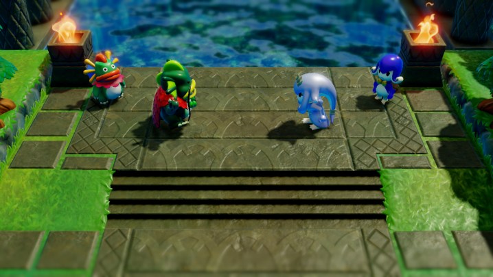 Two aquatic creatures talk in The Legend of Zelda: Echoes of Wisdom.