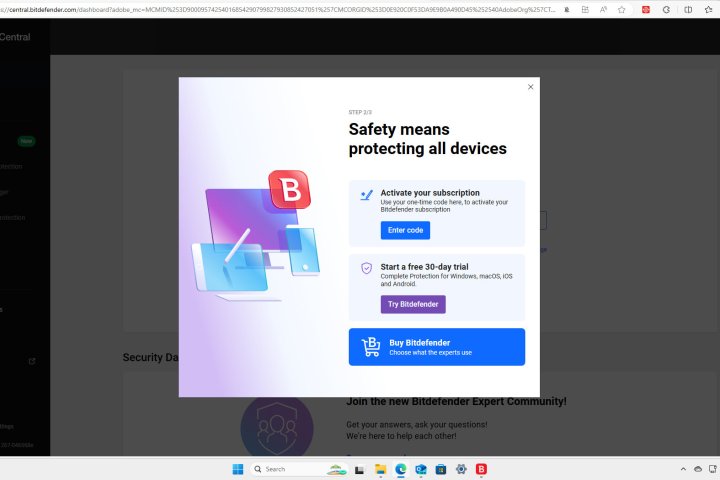 Alt: Bitdefender Antivirus Free interface showcasing its clean design and easy navigation.