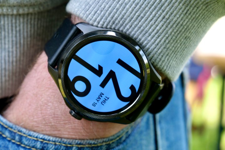 The Mobvoi TicWatch Pro 5 on a person