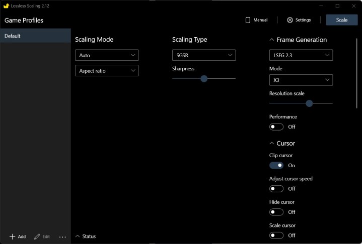 The resolution scale option in Lossless Scaling.