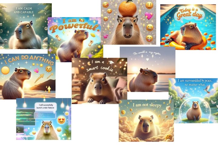 AI Affirmations capybaras. 