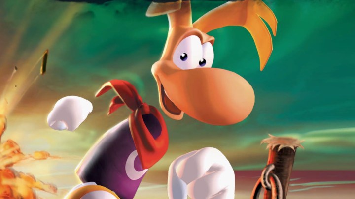 Key art of a Rayman game from Ubisoft. He