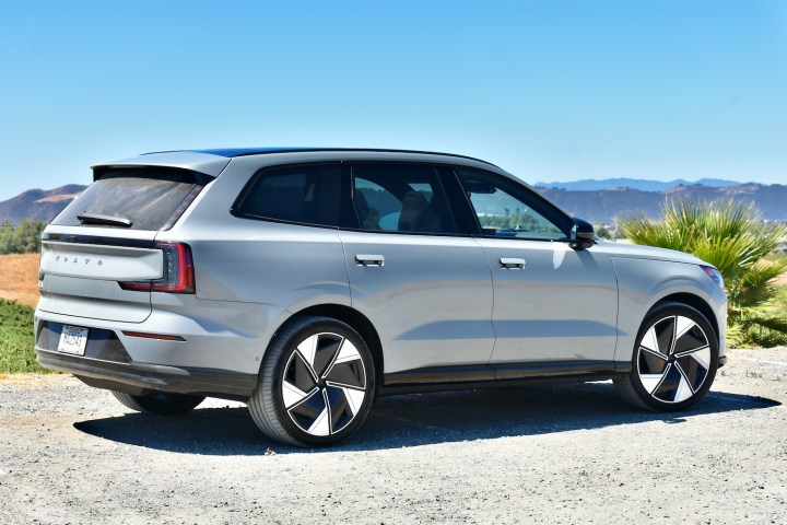 2025 Volvo EX90 rear quarter view.