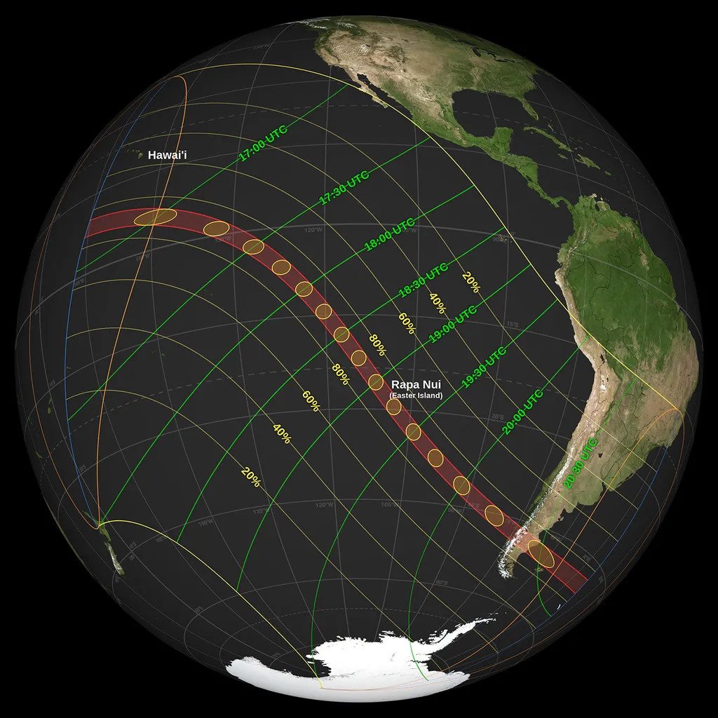 Map of October 2, 2024 annular eclipse