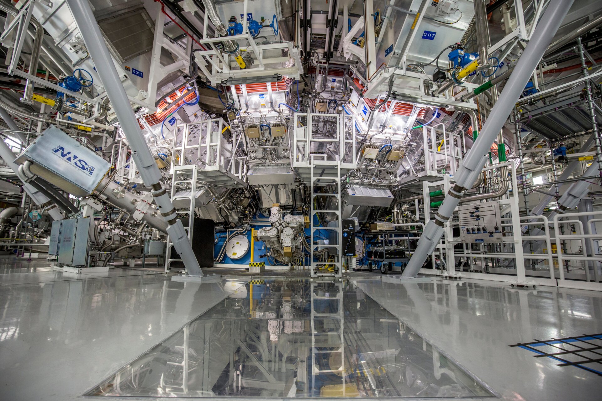 The target chamber of the National Ignition Facility.