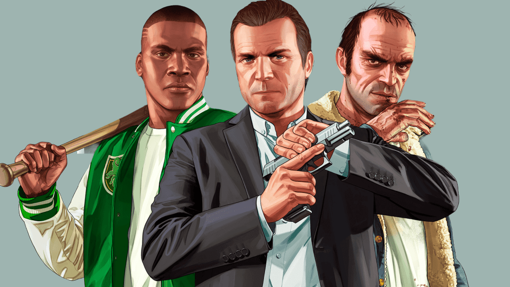 Franklin, michael, and trevor from *GTA 5*