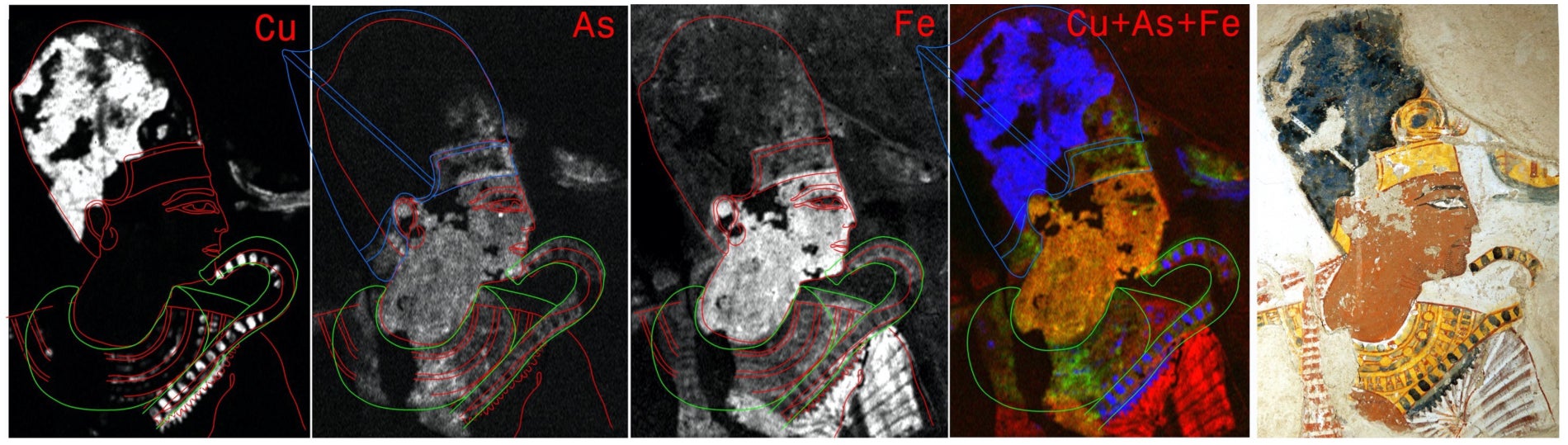 X-ray fluorescence imaging reveals a budding beard on Ramesses II, a rare depiction in Egyptian art.