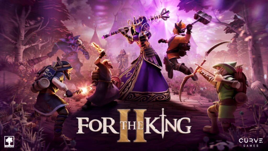 alt: Promotional image for For the King II showing four characters preparing for battle.