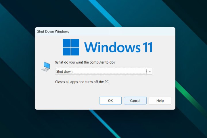 Shutdown menu in Windows 11.
