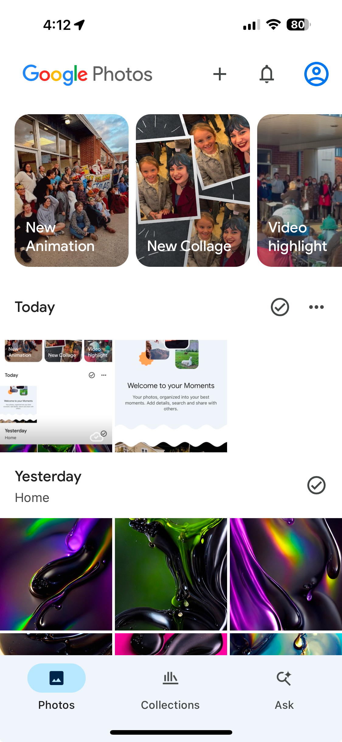 New Moments Feature within Collections on iOS