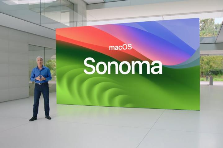 Craig Federighi introducing macOS Sonoma at Apple