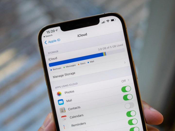 iCloud storage options on an iPhone 12 Pro Max