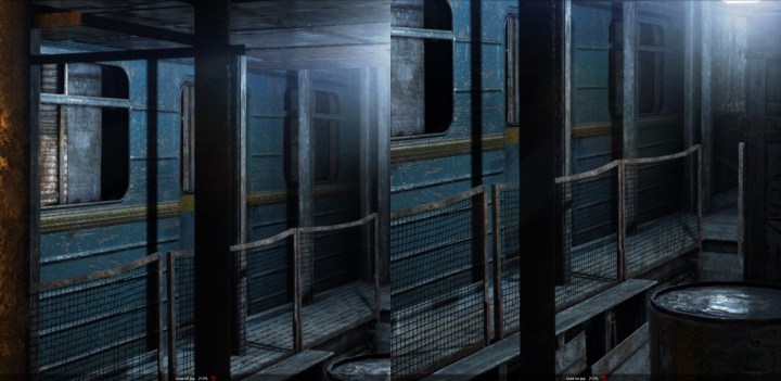 Alt text: A comparison of SSAA in Metro 2033 Redux, showing the difference between enabled and disabled SSAA and its impact on image quality.