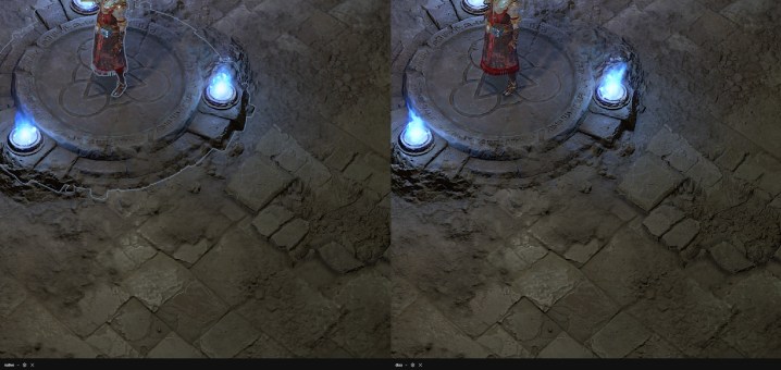 Alt text: A screenshot showcasing DLAA in Diablo 4, highlighting the improved image quality and reduced aliasing.