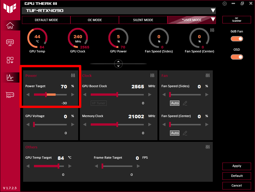 With free programs such as GPU Tweak from Asus, you can not only make settings such as undervolting, but also check the data in real time.