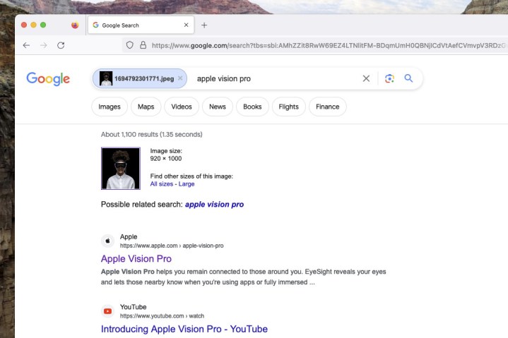 alt: The Disable Google Lens Firefox extension restoring the original reverse image search functionality in Google Images, showing search results for a similar image.